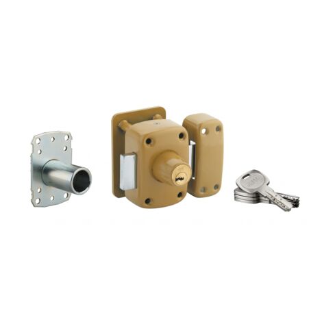 THIRARD - Verrou double entrée Transit 2 A2P pour porte d'entrée, cylindre 40mm, acier, 4 clés, époxy bronze - THIRARD