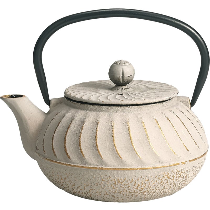 Zen Et Ethnique - Théière de type japonaise taupe clair en fonte 0.7 litre