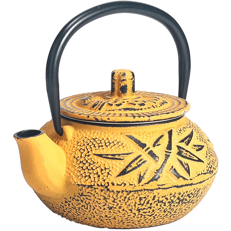 Zen Et Ethnique - Petite théière de type japonaise orange en fonte 0.3 litre