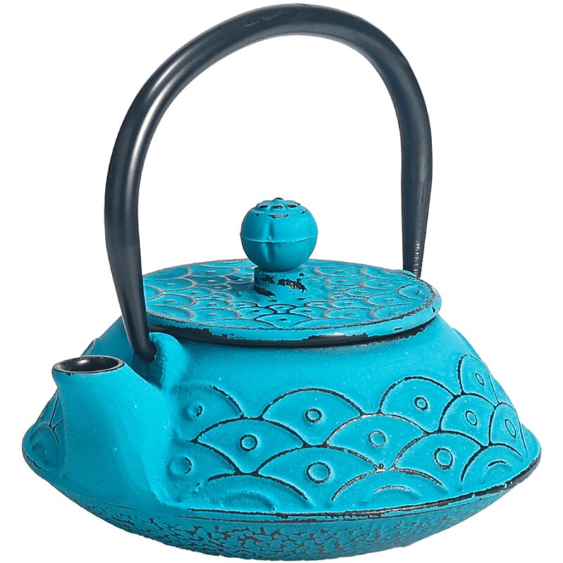 Zen Et Ethnique - Petite théière de type japonaise Turquoise en fonte 0.2 litre