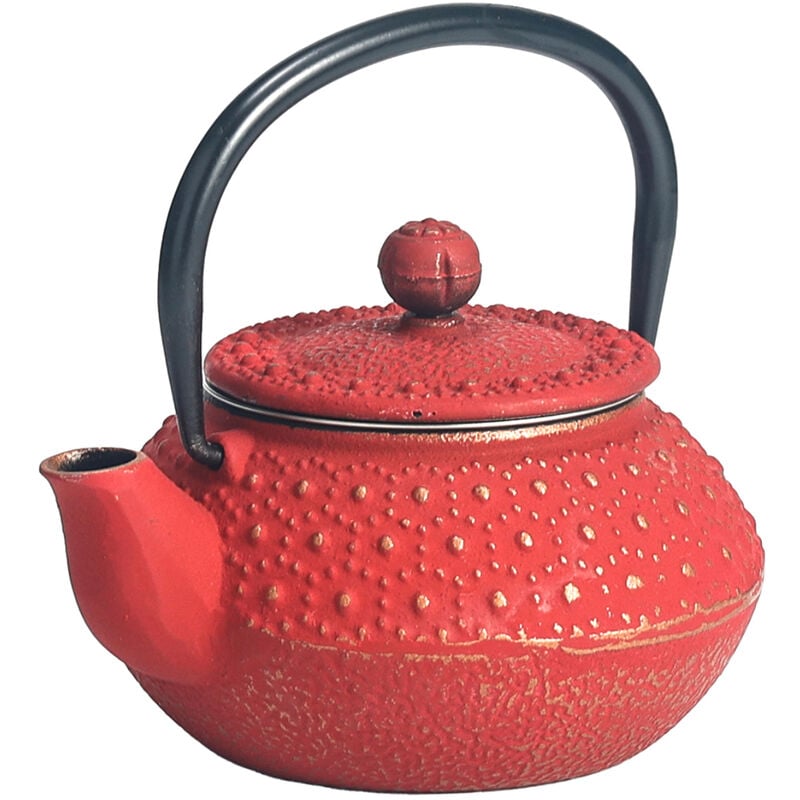 Zen Et Ethnique - Petite théière de type japonaise rouge en fonte 0.3 litre