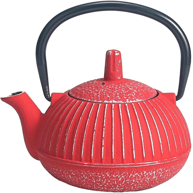 Petite théière de type japonaise rouge en fonte 0.3 litre