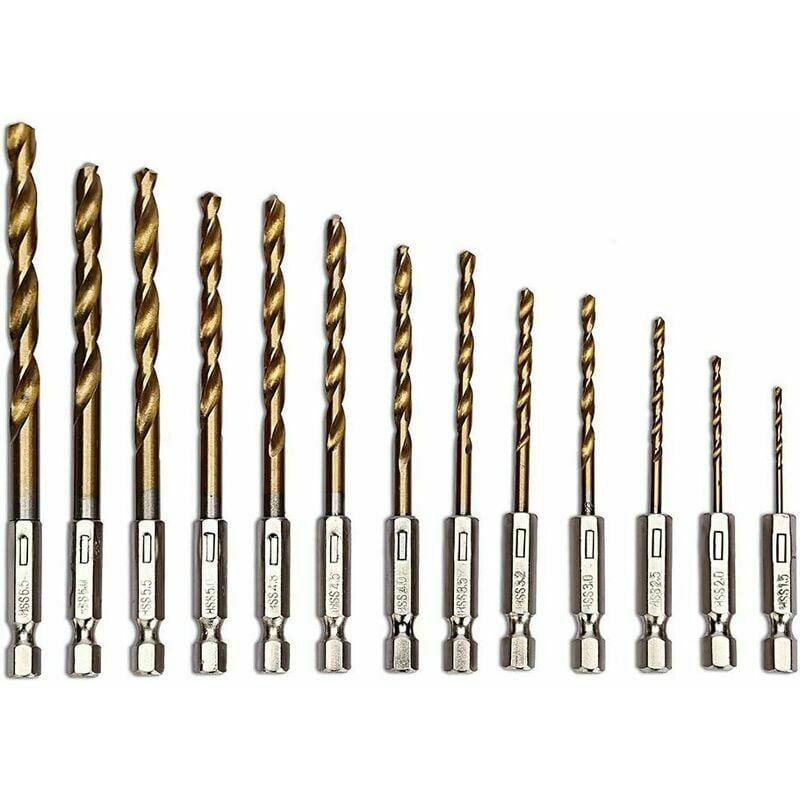 Thisnde 1.5-6.5mm 13pc Set di punte elicoidali per...