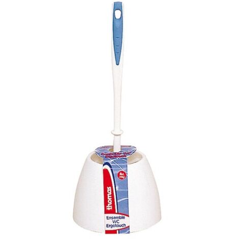 Thomas 2965 Porte-balai et Brosse WC Blanc et Bleu