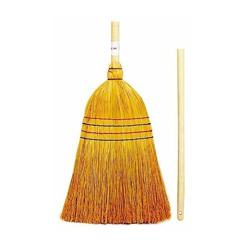 Balai paille de riz 4 fils poire roulee