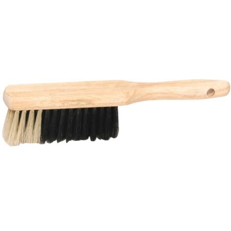 THOMAS - Balayette bois nature soie blanche/noire