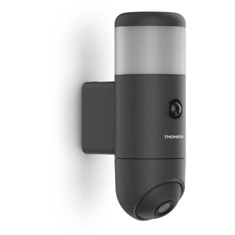 Thomson – Caméra de surveillance extérieure 1080p avec éclairage LED – Vision nocturne 25m – Angle de vision 75° – Course motorisée 270°/40° – 512511