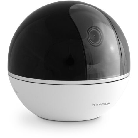 Thomson – Caméra de surveillance intérieure motorisée Full HD 1080p – Vision de nuit 8m – Auto-tracking – Communication audio – 512501