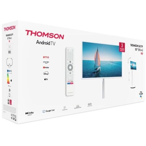Thomson Go TV portatile 32 pollici bianco Smart TV Android batteria integrata 32HA4M44