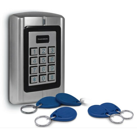 Thomson - RFID-Tastatur mit Codes und Ausweisen 1200 Codes Aufbau 12V Silber