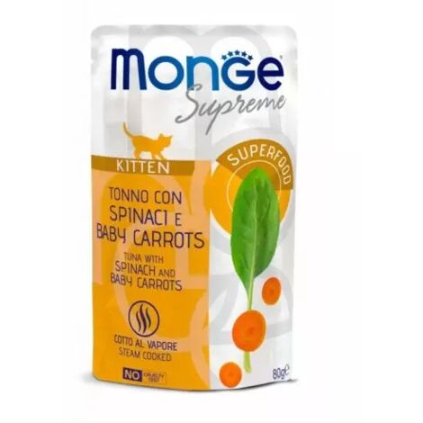 Thon Monge Supreme Kitten aux épinards et mini carottes 80 g