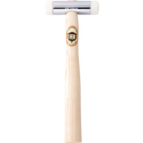 Thorex Nylon-Injected Round Hammer with 25mm Diameter, 250g, Wooden Handle