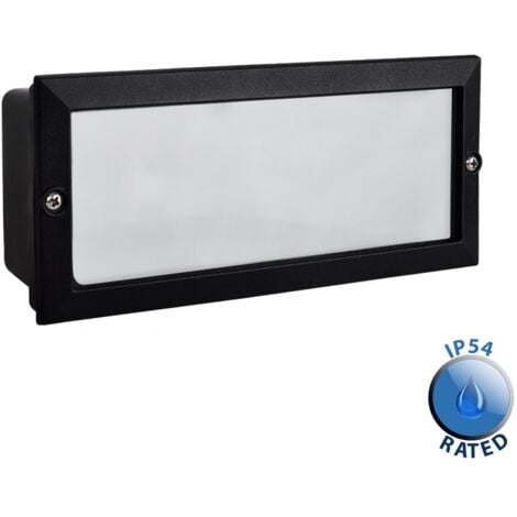 VALUELIGHTS Thornton Modern Outdoor IP54 Rated Black Aluminium and Frosted Glass Brick Light