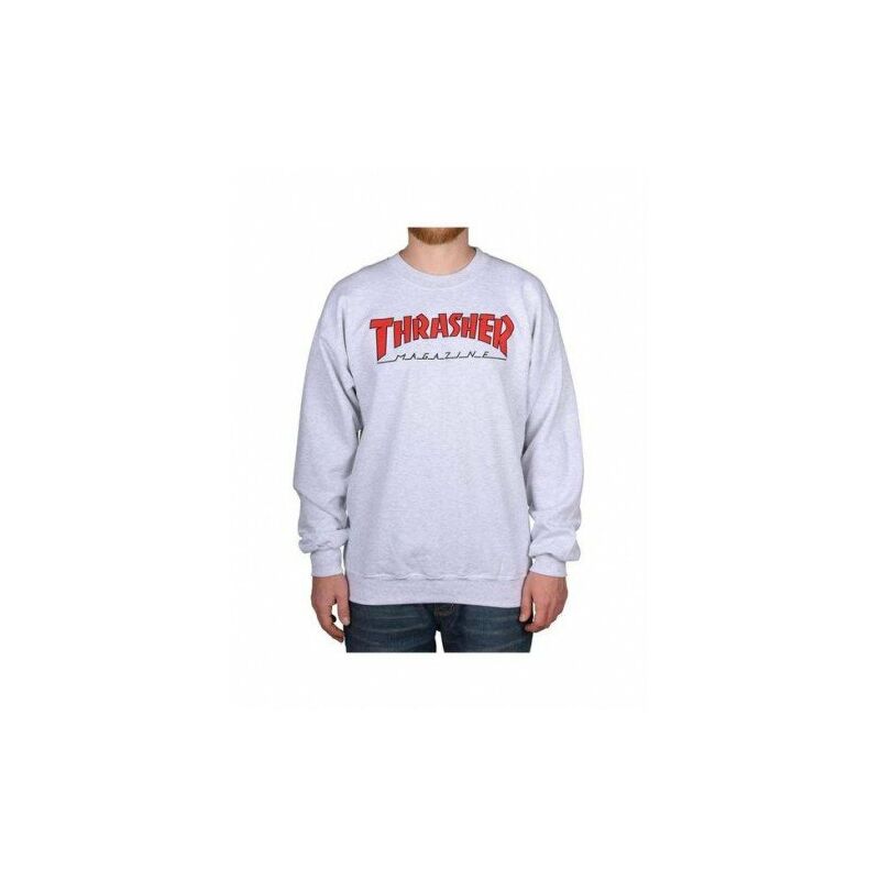 

Outlined Crew Grey-Red - Sudadera gris. Talla L - Thrasher