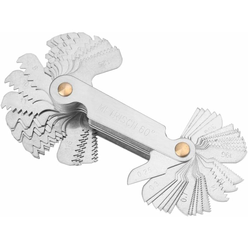 Thread comb, metric thread gauge, 58 blades, set screw, pitch, thread cutter, measuring system, inch metric gauge