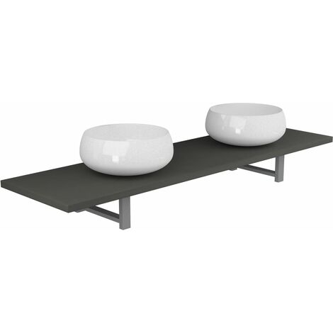 Three Piece Bathroom Furniture Set Ceramic Black