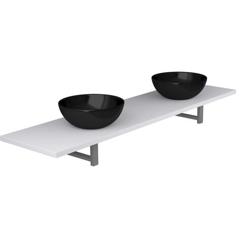 Three Piece Bathroom Furniture Set Ceramic White
