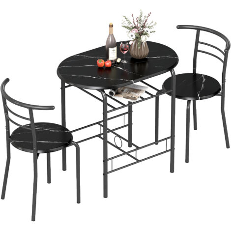 Three-Piece Compact Dining Set - Black