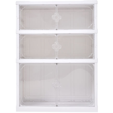 Three-tier Foldable Transparent Storage Rack 50cm(W) ​​x 36cm(D) x 68cm(H)