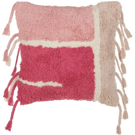 Throw Cushion BISTORTA Cotton 45 x 45 cm Pink Geometric Pattern