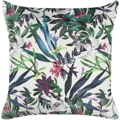 Throw Cushion GASTERIA Velvet 45 x 45 cm Green Plant Pattern