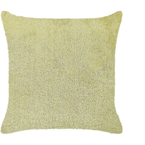 Throw Cushion PILEA Faux Fur 45 x 45 cm Light Green Solid