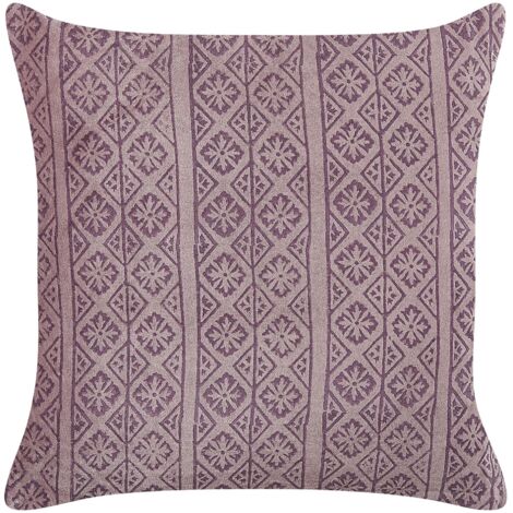 Throw Cushion SILYBUM Velvet 45 x 45 cm Pink Geometric Pattern