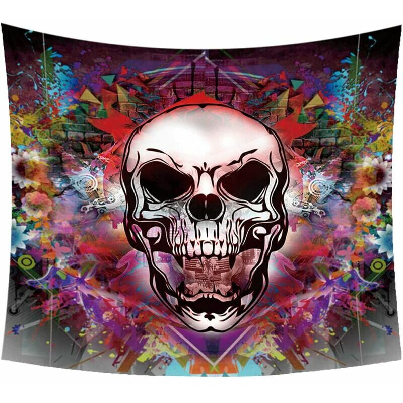 Thsinde - Teschio Halloween Stampa digitale Arazzo...