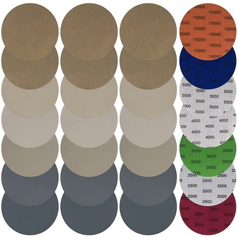 Thsinde Lot de 28 disques de ponçage à sec humide 125 mm/5 pouces ponceuse orbitale ronde pour vernis à bois de voiture - 2000/2500/3000/4000/5000/70