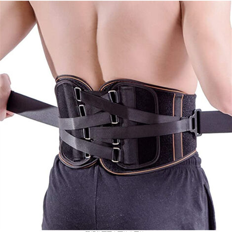 Thsinde Orthèse dorsale pour soulager la douleur avec système de rouleau - Ceinture de soutien lombaire - Sangles de taille réglables pour sciatique, scoliose ou hernie discale - M