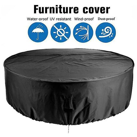 THSINDE Round Patio Furniture Covers, 100% Waterproof Outdoor Table Chair Set Covers, Anti-fading Cover,,180x90cm,