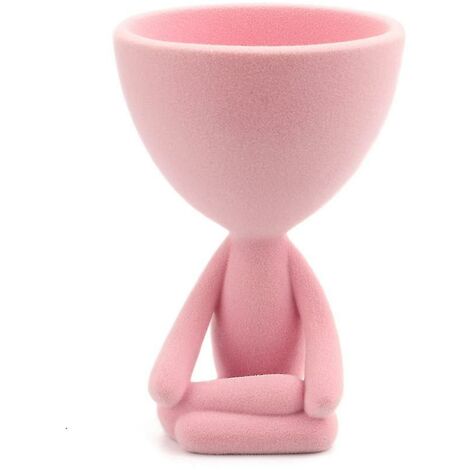 THSINDE Simple and cute meditating villain pink storage abstract ornaments desktop jewelry storage key tray home ornaments
