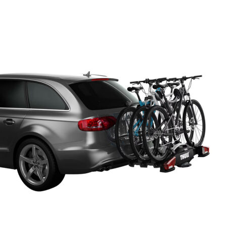 Thule 926002 VeloCompact Nero/Alluminio Portabici da Gancio Traino, Ripiegabile, Peso Max 60 Kg, 3-4 Bici, 13 Poli