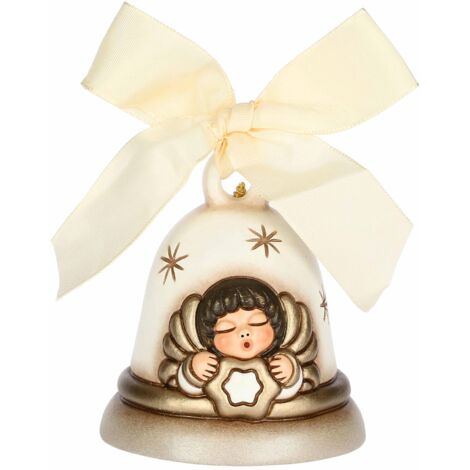THUN, Campanella con Angelo in Ceramica, Collezione Magia del Natale, Campanella Limited Edition 2024 da Collezione, Idea Regalo per Natale, 7,1 x 7,1 x 7,8 cm, Color Bianco