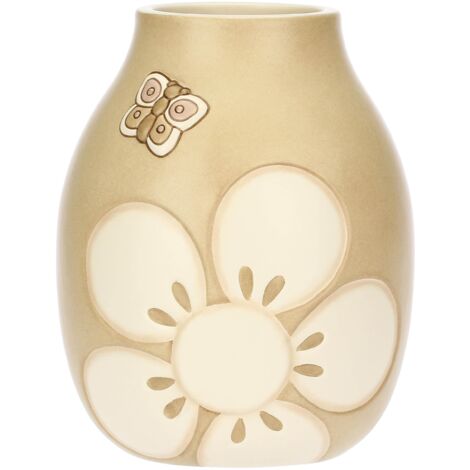THUN, Vaso in Ceramica Decorata a Mano, Versione Media, Linea Iconic Elegance, Idea Regalo per la Casa, Ø 15, h 19 cm