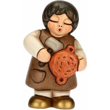THUN - Venditore di Pentole in Ceramica Decorata a Mano, Colore Bianco, Linea Presepe Classico, Decorazioni Natale Casa, 4.7x3.6x8 cm