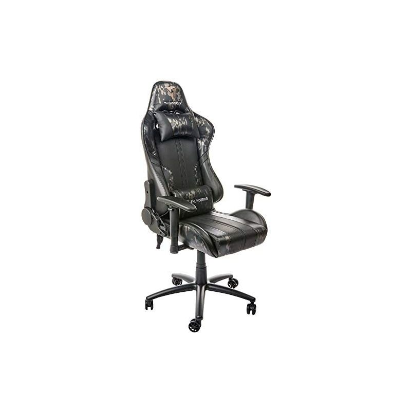 

Silla gamer bc3 camo diseño black hawk sistema air tech cojines lumbar y cervical respaldo ajustable 90º-180º - Thunderx3