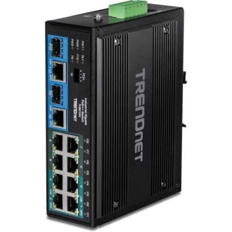 TI-BG104 10 Port Rail Switch Industrial Gigabit PoE++ DIN-Rail