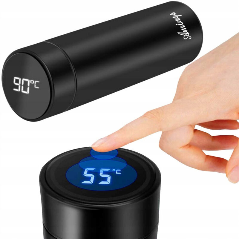 Ti consigliamo - THERMOS CON TAZZE 500ML Nero SET TAZZA TERMICA IN ACCIAIO INOX