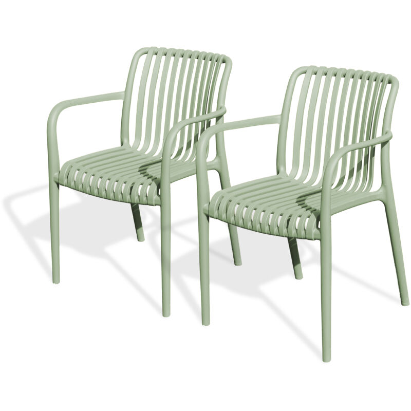 TIAGO - Lot de 2 fauteuils de jardin empilables en Polypropylène - CITY GARDEN