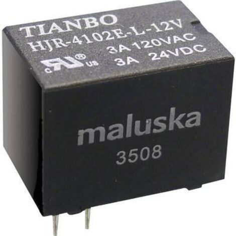 Tianbo Electronics HJR4102E-L-12VDC-S-Z Relais pour circuits imprimés 12 V/DC 5 A 1 inverseur (RT) 1 pc(s) X50103