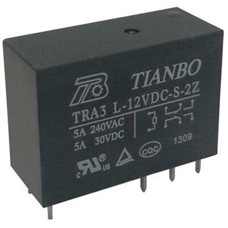Tianbo Electronics TRA3 L-24VDC-S-2Z Relais pour circuits imprimés 24 V/DC 8 A 2 inverseurs (RT) 1 pc(s) Y883701