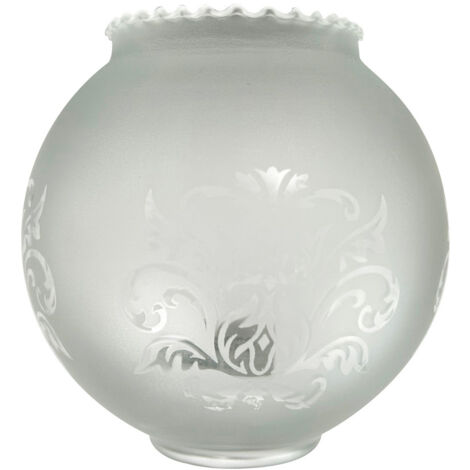 Tibelec – Abat-jour en verre satiné gravé blanc forme boule 135 mm – À fixer avec griffe – Pour luminaires modernes