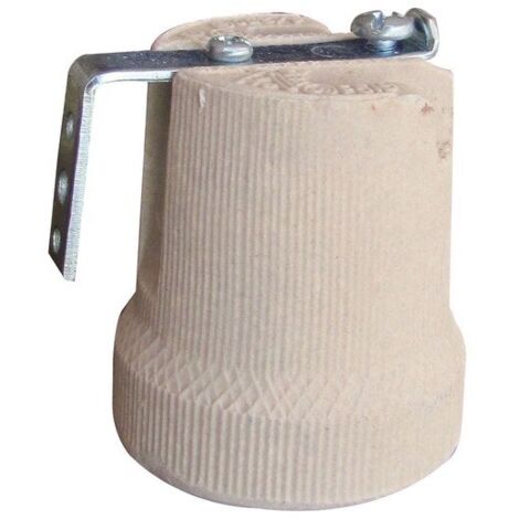 TIBELEC Douille porcelaine E27 TIBELEC, grès cérame, blanc 100 W