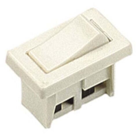 Tibelec – Interrupteur à bascule encastré unipolaire blanc – 2A 250V – Dimensions 20x12mm – Fixation par clipsage – Connexion à vis