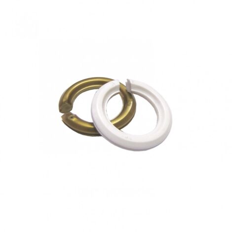 TIBELEC Lot de 2 bagues abat-jour B22 / E14 TIBELEC, plastique, or et blanc