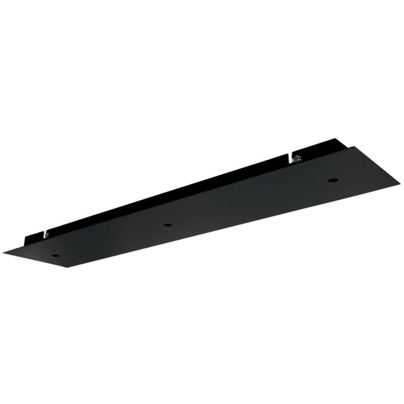 Plafonnier métal rectangulaire noir 3 câbles 120x550MM Tibelec Plafonnier métal rectangulaire noir 3 câbles 120x550MM Tibelec