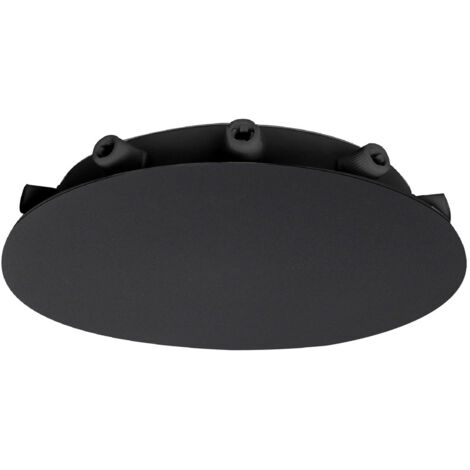 Tibelec – Plafonnier rond noir en métal pour jusqu'à 12 câbles latéraux – Diamètre 180mm – Installation plafond pour luminaires multi-descente