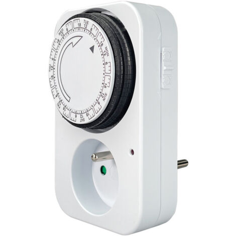 Tibelec – Programmateur hebdomadaire mécanique 3500W – 42 programmes – Prise programmable pour contrôle précis – Segments de 30 minutes