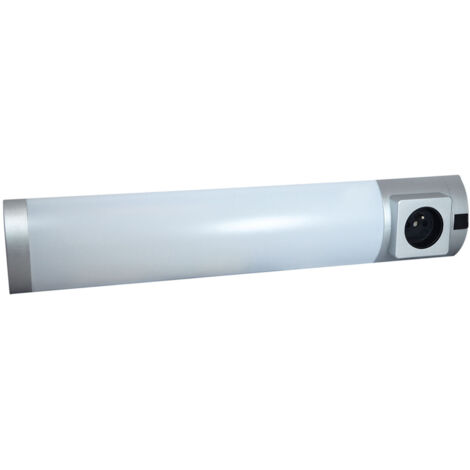 Tibelec – Réglette LED argent 5W 260 lumens 4000K blanc neutre – Prise intégrée pour alimentation – Installation facile sous meubles